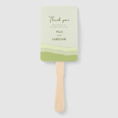 グリーンアクアグラディエントパステル結婚式の引き出物 モダン ハンドファン (正面)