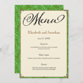 グリーンアクアブラウンカントリーウェディング披露宴メニュー 招待状 (正面/裏面)