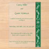 グリーンアクリルウェディングの魅力的な力 アクリル招待状 (正面)