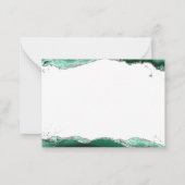 グリーンアゲテゲードスクリプトモノグラムシルバーグリッター ノートカード (裏面)