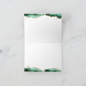 グリーンアゲテゲード金ゴールドグリッターモノグラムスクリプト ノートカード (内部)