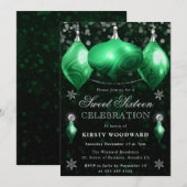 グリーンアゲートボーブルクリスマススウィート16 招待状 (正面/裏面)