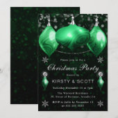 グリーンアゲートボーブルスクリスマスディナーパーティー 招待状 (正面/裏面)