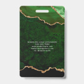グリーンアゲート大理石ビジネスロゴ会社ID バッジ (裏面)