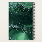 グリーンアゲート大理石モノグラムイニシャル名 ノートブック (裏面)