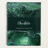 グリーンアゲート大理石モノグラム2025 プランナー手帳 (正面)