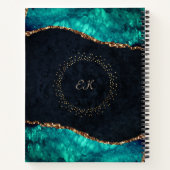 グリーンアゲート金ゴールドグリッター感謝ジャーナル ノートブック (裏面)