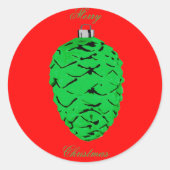 グリーンアコーンレッド封筒用シール ラウンドシール (正面)