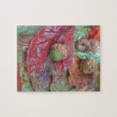 グリーンアコーンon a Red秋 ジグソーパズル (横)