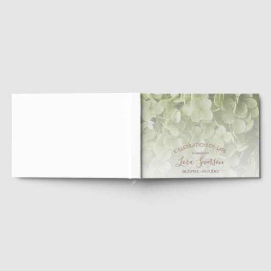 グリーンアジサイお祝いオブライフメモリアル ゲストブック (全面)