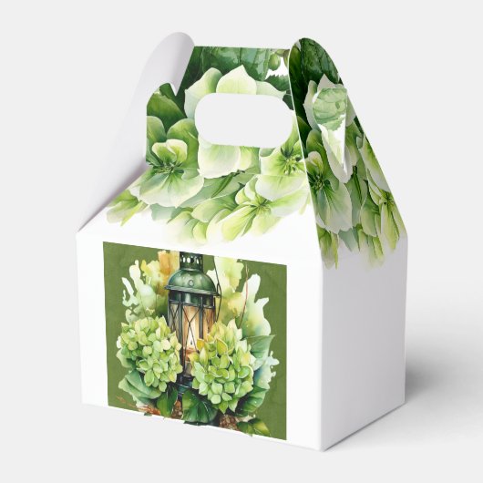 グリーンアジサイフローラバタフライブライダルシャワー フェイバーボックス (裏面サイド)