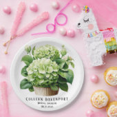 グリーンアジサイフローラバタフライブライダルシャワー ペーパープレート (パーティー)