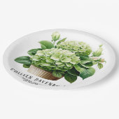 グリーンアジサイフローラバタフライブライダルシャワー ペーパープレート (アングル)