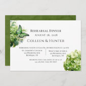 グリーンアジサイフローラバタフライリハーサルディナー 招待状 (正面/裏面)