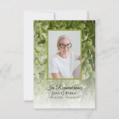 グリーンアジサイフローラ葬儀記念悔やみや弔慰 サンキューカード (正面)