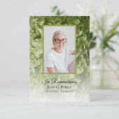 グリーンアジサイフローラ葬儀記念悔やみや弔慰 サンキューカード (スタンド正面)