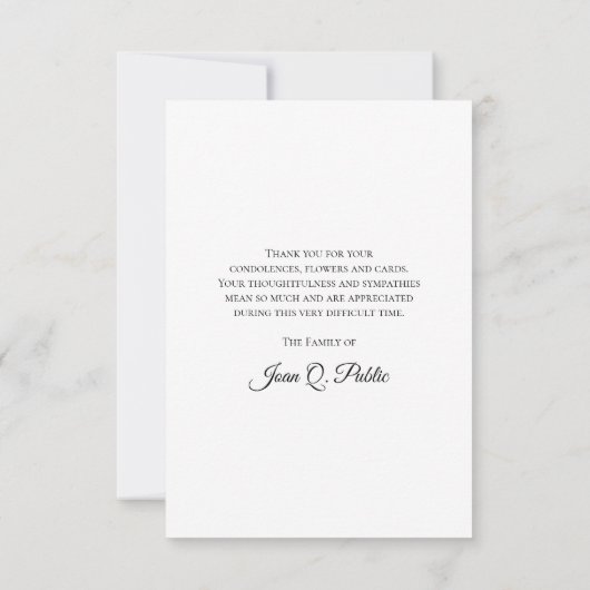 グリーンアジサイフローラ葬儀記念悔やみや弔慰 サンキューカード (裏面)