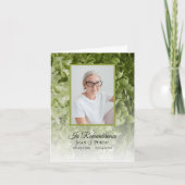 グリーンアジサイフローラ葬儀記念悔やみや弔慰 サンキューカード (正面)