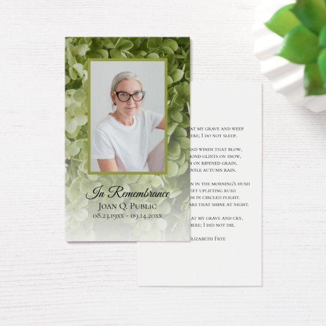 グリーンアジサイフローラ葬儀記念祈りの言葉 (デスク)