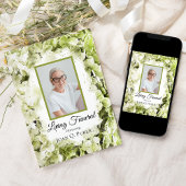 グリーンアジサイ水彩生活葬式パーティー 招待状