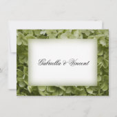 グリーンアジサイ結婚フラワーズフラットノート ノートカード (正面)