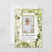 グリーンアジサイ花水彩葬儀悔やみや弔慰 サンキューカード (正面)