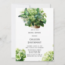 グリーンアジランゲアバタフライカップケーキブライダルシャワー