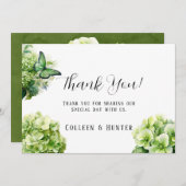 グリーンアジランシアリハーサルディナーサンキューカード 招待状 (正面/裏面)