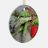 グリーンアスパラガスとイチゴ セラミックオーナメント (右)