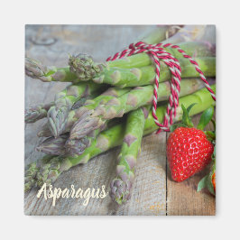 グリーンアスパラガスとイチゴ マグネット