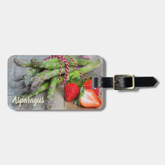 グリーンアスパラガスとイチゴ ラゲッジタグ (正面横)