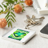 グリーンアットハートエコ環境フレンドリーレトロ キーホルダー (側面)