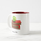 グリーンアップルとレッドブックス先生のペット飲み物用品 ツートーンマグカップ (正面左)