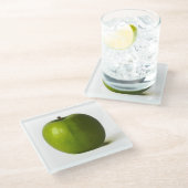 グリーンアップルのコースタコン ガラスコースター (アングル)