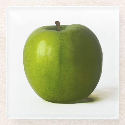 グリーンアップルのコースタコン ガラスコースター (正面)