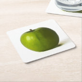 グリーンアップルのコースタコン スクエアペーパーコースター (アングル)