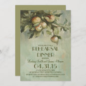 グリーンアップルの木のリハーサルの夕食招待状 招待状 (正面/裏面)