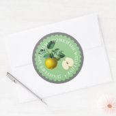 グリーンアップルジャム保存ヴィンテージラベル ラウンドシール (封筒)