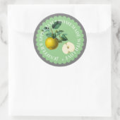 グリーンアップルジャム保存ヴィンテージラベル ラウンドシール (バッグ)