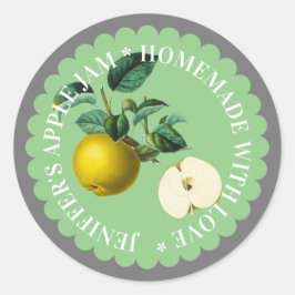 グリーンアップルジャム保存ヴィンテージラベル ラウンドシール