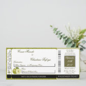 グリーンアップルスワール搭乗パス結婚式招待状 招待状 (スタンド正面)