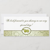 グリーンアップルスワール搭乗パス結婚式招待状 招待状 (裏面)