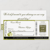 グリーンアップルスワール搭乗パス結婚式招待状 招待状 (正面/裏面)