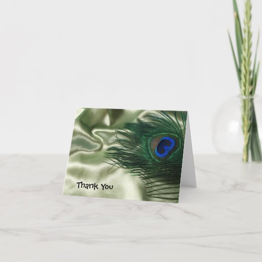 グリーンアップルピーコックステルウェディングサンクス サンキューカード (正面)