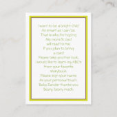 グリーンアップルベビー台車 | A.本を持って来る エンクロージャーカード (裏面)