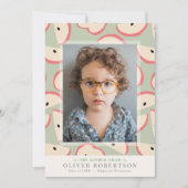 グリーンアップルボーイ幼稚園写真卒業 招待状 (正面)