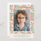 グリーンアップルボーイ幼稚園写真卒業 招待状 (正面/裏面)