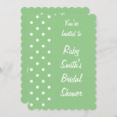 グリーンアップル水玉模様招待状テンプレート 招待状 (正面/裏面)