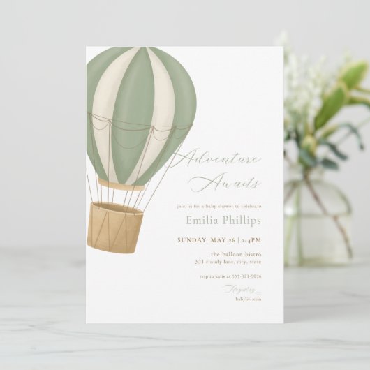 グリーンアドベンチャーワアウェイズベビーシャワー招待状 招待状 (スタンド正面)