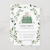 グリーンアドベンチャー赤ちゃんシャワー冒険の返信 出欠カード (正面/裏面)